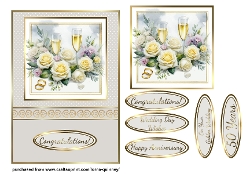 Yellow Roses Wedding & Anniversary Card