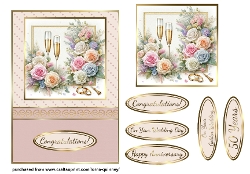 Pastel Roses Wedding & Anniversary Card
