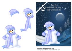 Snowman at Night - 1st Christmas Boy