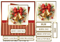 Red & Gold Christmas Bells Card Front