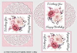 Pink Floral Layered Birthday Card
