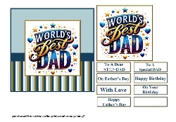 Worlds Best Dad Fathers Day/Birthday Card