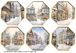 Christmas Shops Octagonal Toppers