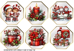 Whimsical Christmas Octagonal Toppers 2