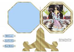 Deco Lady 3 Plate Card