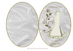 Oval Wedding Dress Card