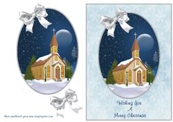Christmas Church Scene Card Front