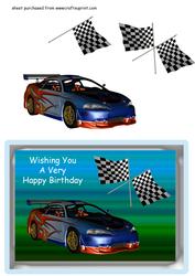 Blue & Orange Racing Car