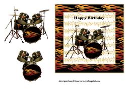 Drumkit Birthday Card