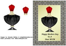 Black Lace Frame on Gold Perfume Bottle - Mothers Day