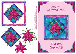 Pink Stained Glass Lily
