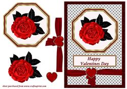 Red Rose on Polka Dots - Valentines
