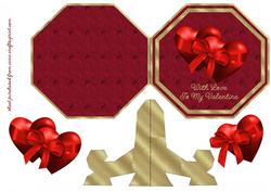 Two Hearts Octagonal Plate Card