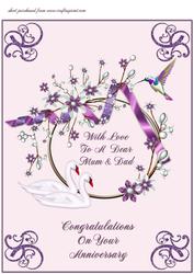 A4 Lavender Swans - Mum & Dad Anniversary