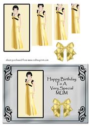 Gold Deco Lady - Birthday Mum
