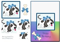Puppy Dog Over the Edge - Happy Birthday