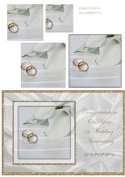 Wedding Rings & Lilies - 1st Anniversary