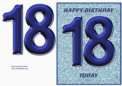 Blue Glitter 18th Birthday