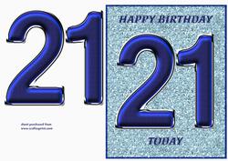 Blue Glitter 21st Birthday