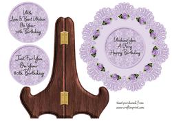 Lace Doiley Plate Card - 70th & 80th Birthday