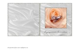Peach Rose & Rings Engagement Invitation