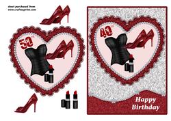 Corset in Lace Heart - 40th & 50th Birthday