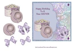 Lilac Hat & Hat Box - Sister Birthday
