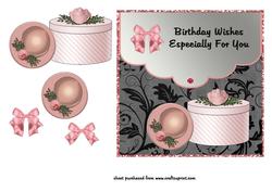 Pink Hat & Hatbox - Happy Birthday