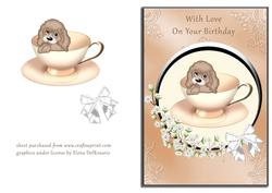 Puppy in Peach Teacup