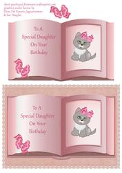 Kitten in Book - Daughter Birthday