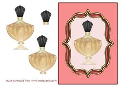 Perfume Bottle in Bracket Frame - Blank Card