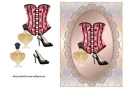 Pink Corset - Blank Card