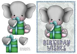 Elephant & Present (blue)