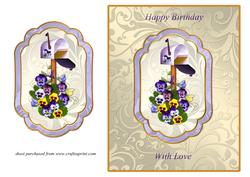 Pansies & Mailbox - Birthday