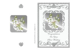 Wine Glasses & Flowers - Silver Wedding