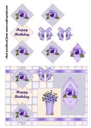 Pansies Diamond Card Front