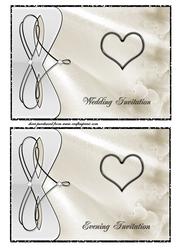 Black & White Heart - Wedding & Evening Invitation