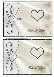 Black & White Heart - Save the Date & Thank You