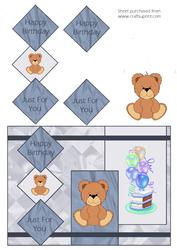 Teddy Bear Card Front - Birthday