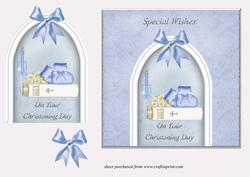 Bootees & Bible Christening Card 2
