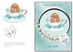Puppy in Blue Teacup - Mothers Day