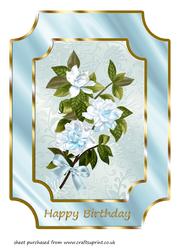 A4 Plaque Card Front - Blue Gardenias