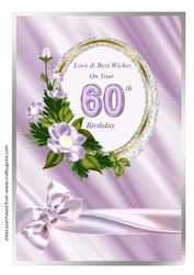 Oval Frame with Flowers 60th Birthday