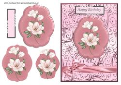 Pink Magnolias Pyramid Card Front