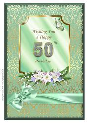 A4 Lilies & Butterfly 50th Birthday