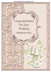 A4 Champagne Glasses - Wedding Anniversary