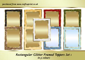 Rectangular Glitter Frame Toppers Set 1