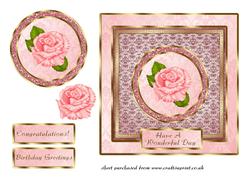 Pink Rose Sqaure Card Front