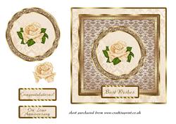 Cream Rose Square Card Front