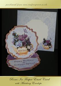 Roses in Teapot Birthday Easel Card Kit